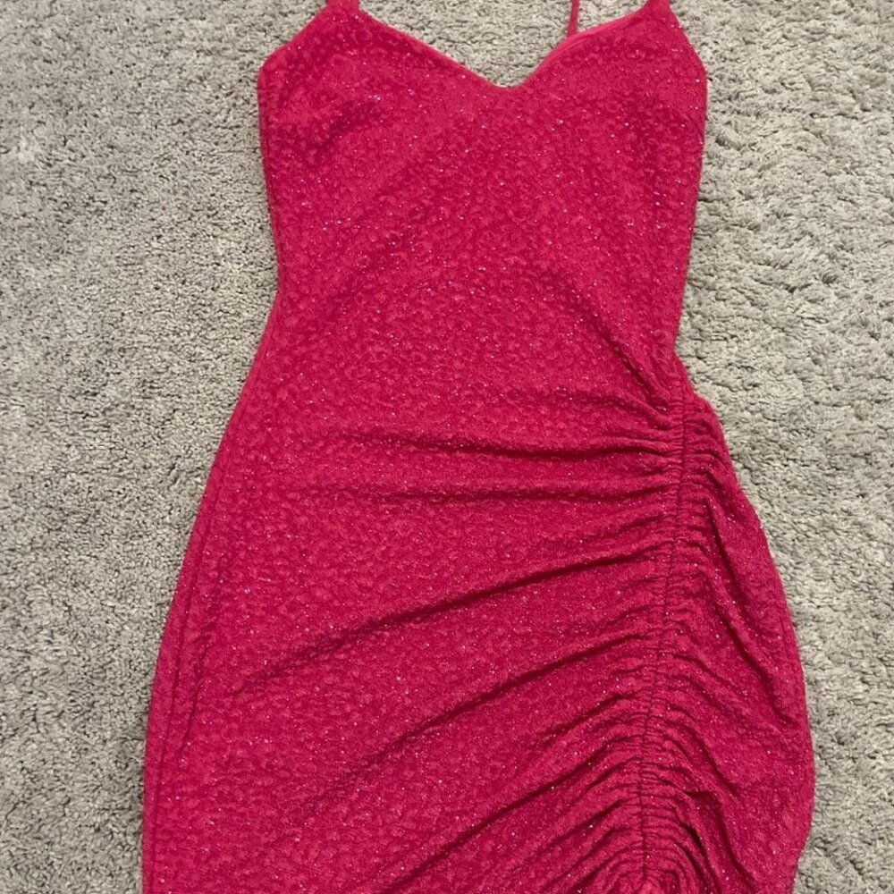 Hot Pink Glitter Party Dress-Windsor